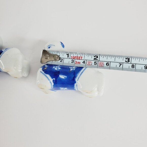 Vintage Chinese Asian Chopstick Rest Traditional Figurine Knife Rest Set of 2 - Picture 4 of 5